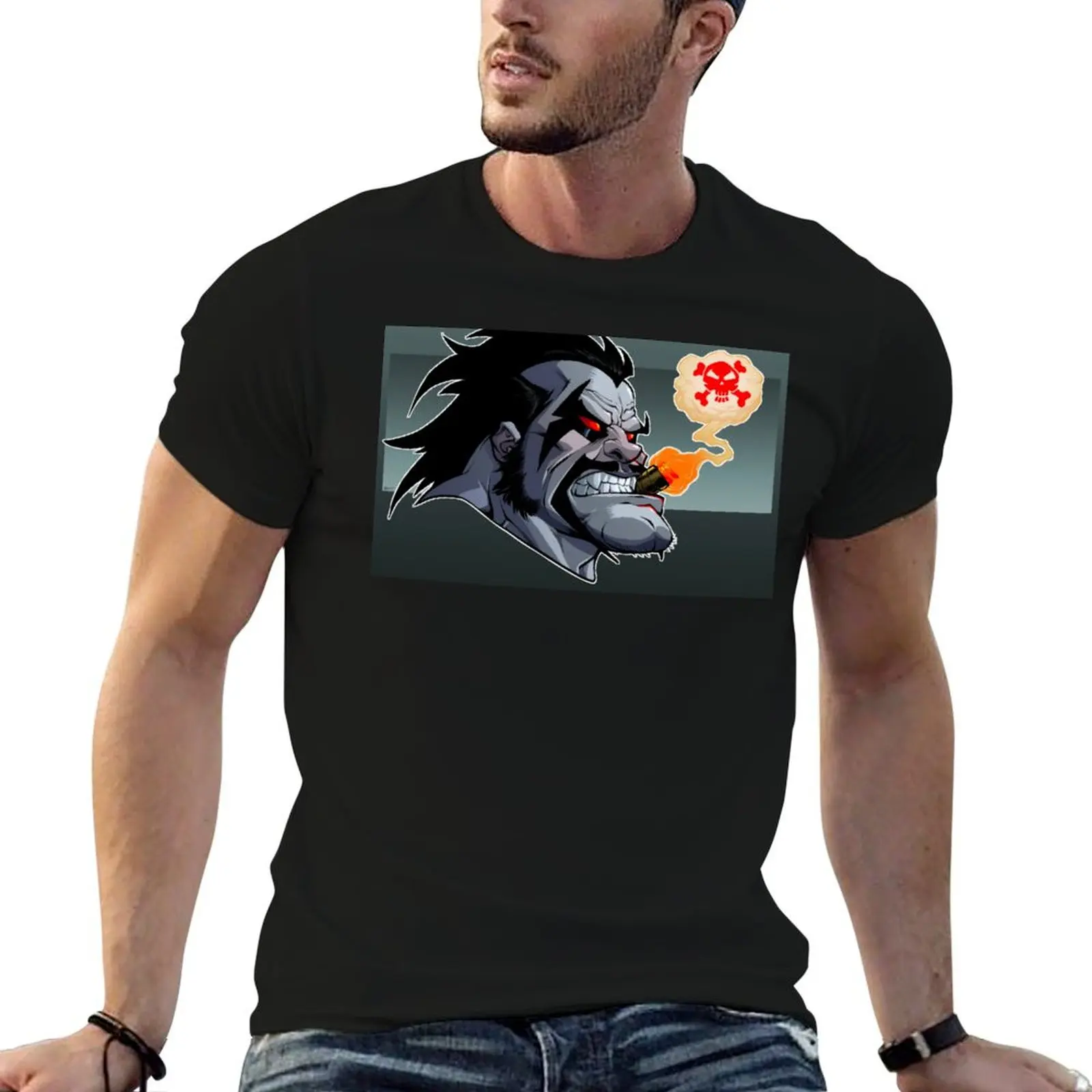 Lobo T-Shirt for a boy anime figures summer tops vintage graphic tee mens tall t shirts