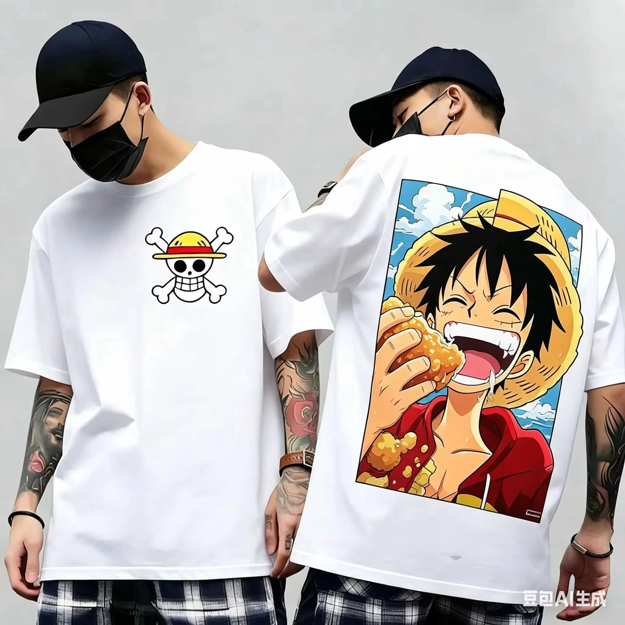 One Piece Japanese Anime Printed Men's T-Shirt Roronoa Zoro Boy Harajuku Short Sleeve Tee Unisex Luffy Top Family Matching