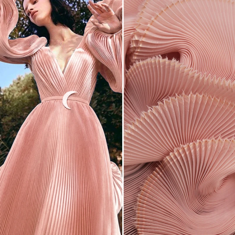 

Органза органза маленькая плиссированная ткань для одежды платье украшение дизайн фоновая ткань Сделай Сам шитье по метру материал