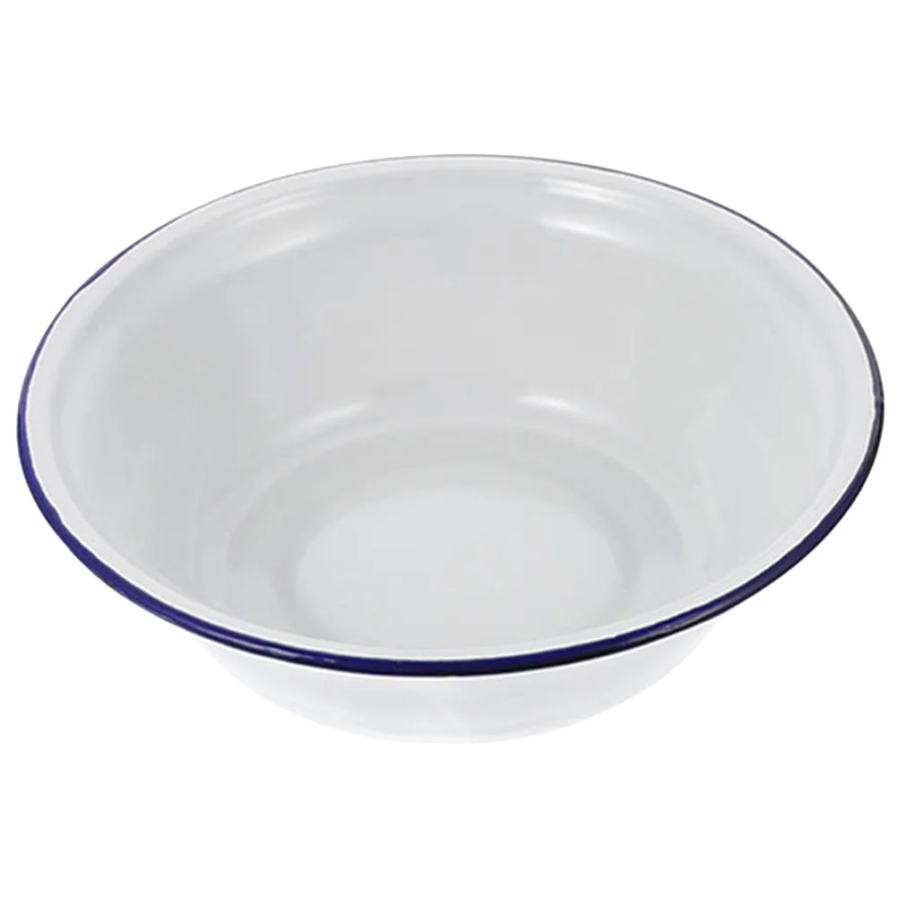 

Enamel Camping Dishes Pie Plate Baking Trays for Oven Mixing Bowl White Deep Pan