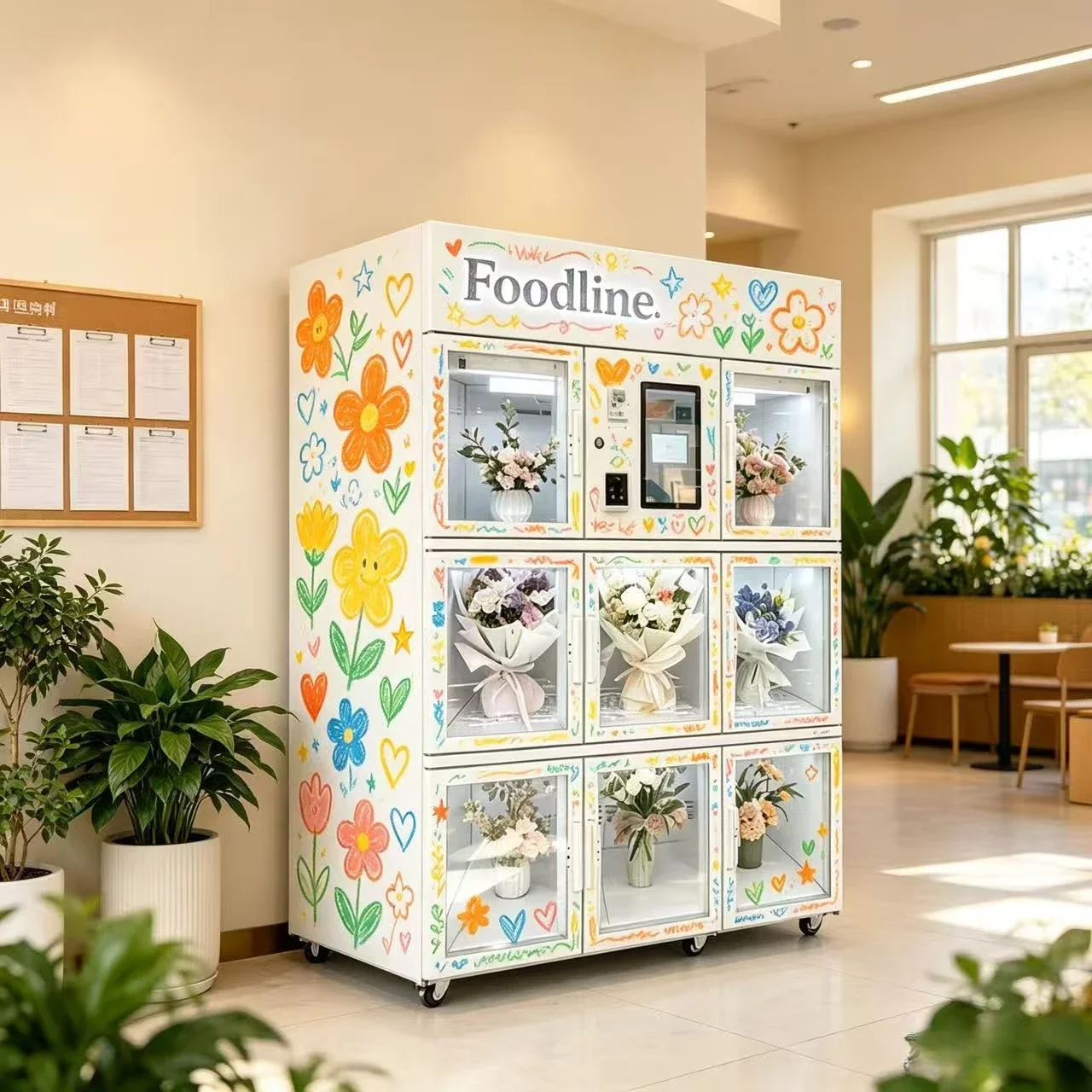 FL FOODLINE Customized Flower Vending Machine with Card Payment Maquina Expendedora De Flores Con Pago Electronic