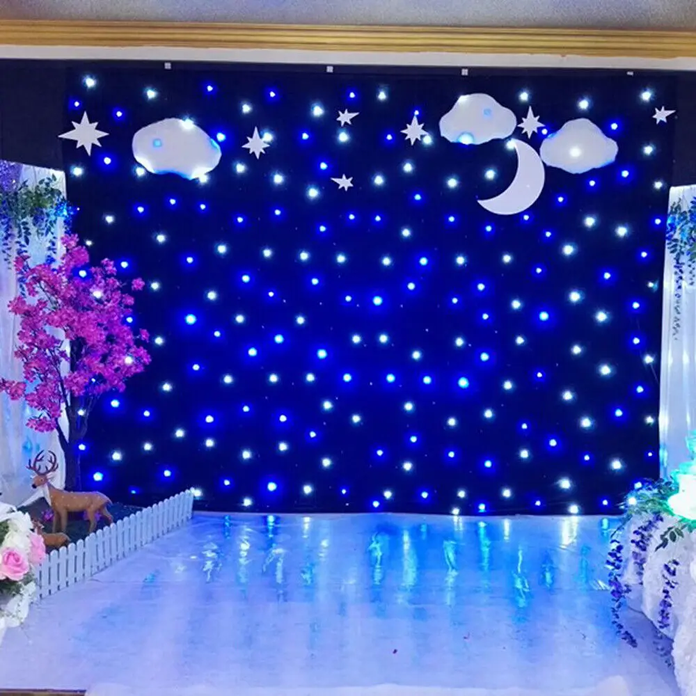DMX512 LED Star Stage Backdrop 20x10FT LED Star Curtain Background Starry Sky
