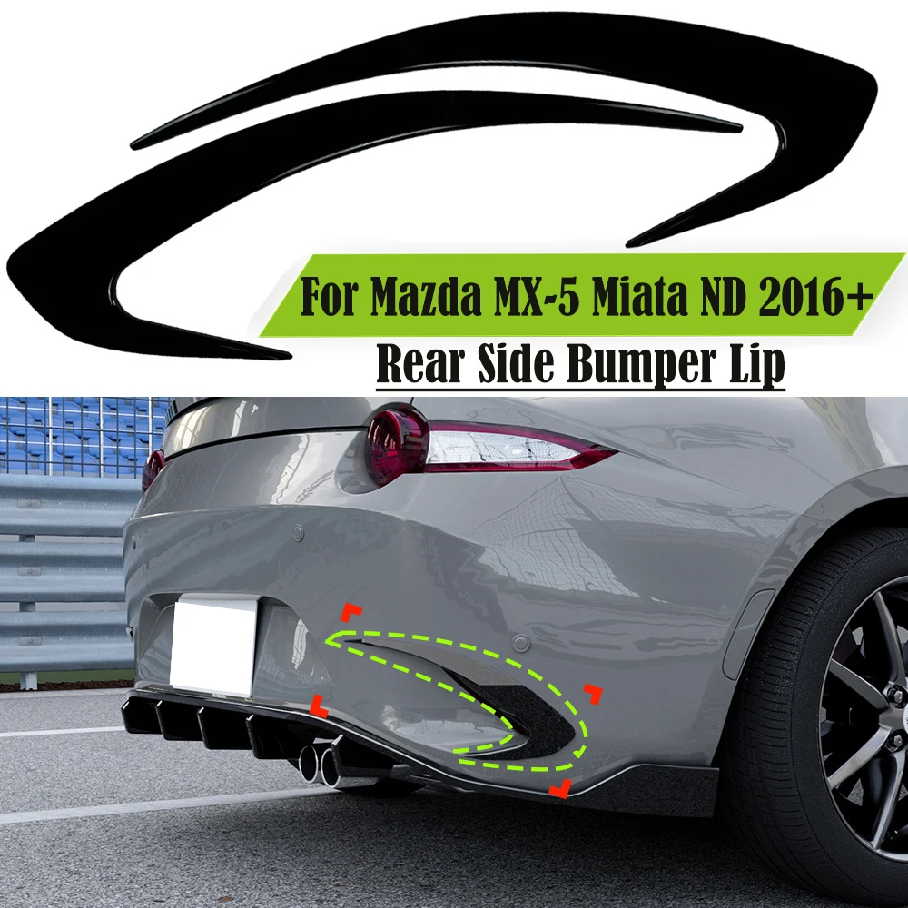 

Для Mazda MX-5 Miata ND 2016+ задний бампер, боковые вентиляционные накладки, крышка из АБС-пластика, углеродное волокно/черный спойлер багажника, сплиттер Canard