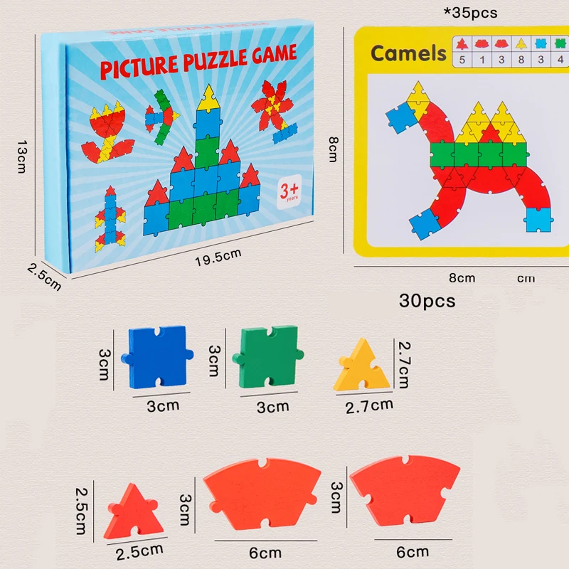 

Деревянная игра-головоломка с картинками, многофункциональный узор, красочное обучение, образование, танграм, головоломки, игрушки для детей, мальчиков и девочек