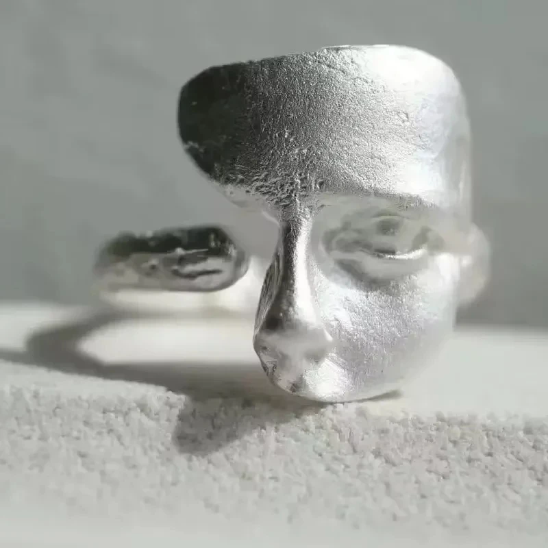 Sam Panda Ringe aus 925er-Sterlingsilber für Damen und Herren, edler Schmuck, verstellbarer Ring in offener Flügelform, für Party, Geburtstag, Geschenk