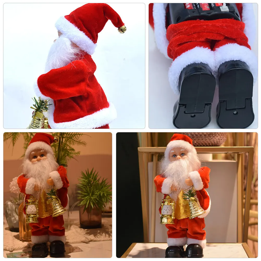 1Pcs Santa Claus Music Figure Electric Swinging Christmas Ornament Battery Powered Holiday Decoration Music Santa Claus