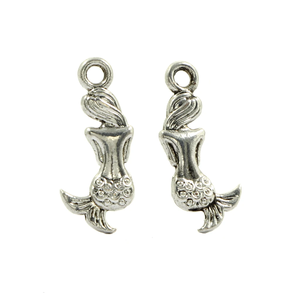Beautiful Mermaid Charms Pendant Tibetan Silver Metal Jewelry Findings Accessories For Making DIY Necklace Earring 20pcs