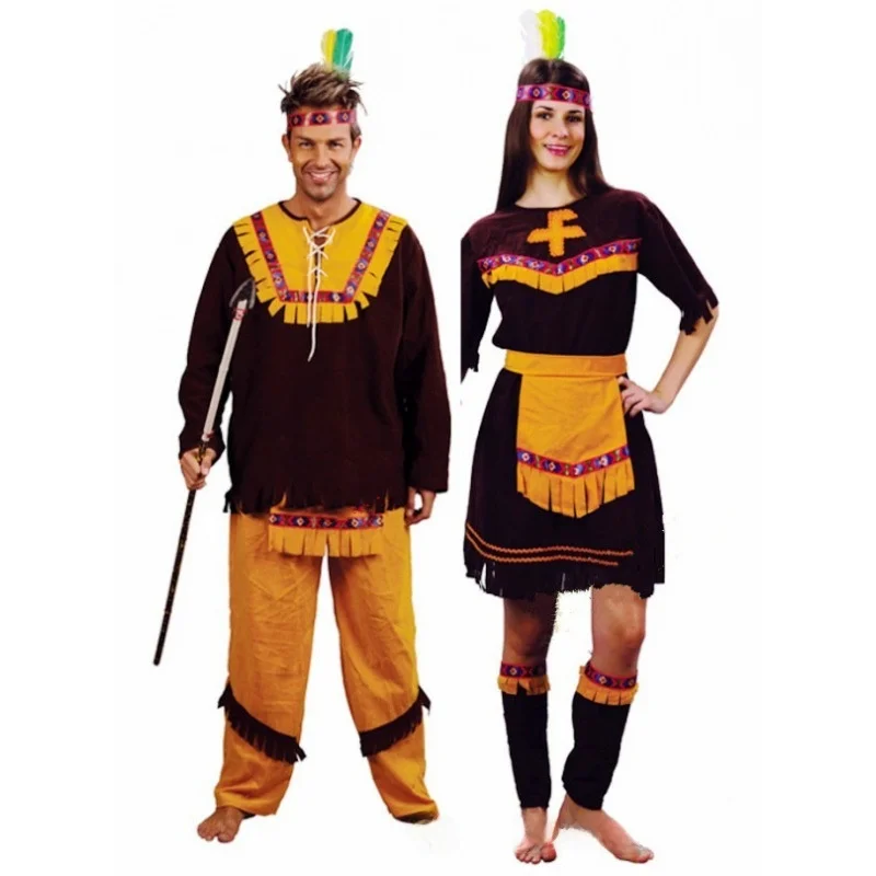 Costume de femme sauvage indienne pour femmes adultes, vêtements de Cosplay d'halloween Par, spectacle sur scène ethnique traditionnel Hanfu pour dames