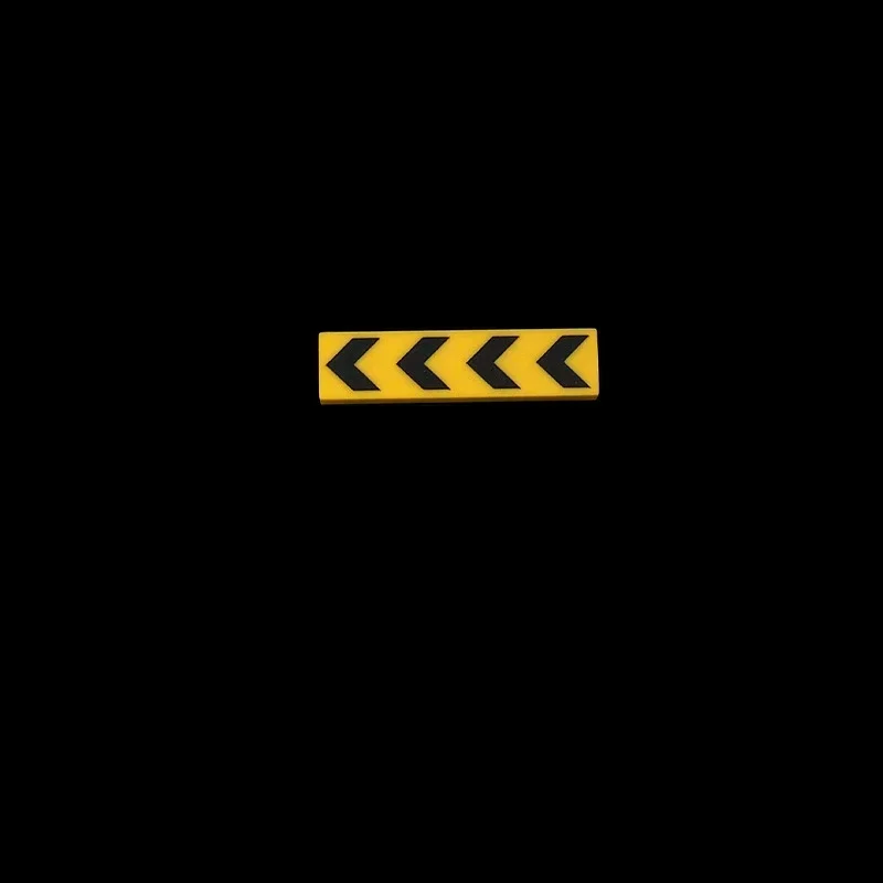 

MOC 10PCS Part Printed 2431 Indicator Arrow Yellow Pattern Building Blocks Warning Reminder Compatible Accessories DIY Toy Gifts