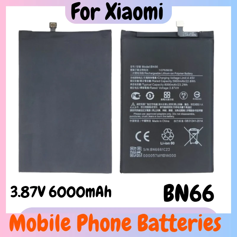 

BN66 Battery 3.87V 6000mAh for Xiaomi Mi Poco C40 Mobile Phone Replacement Battery Brand-New High Quality