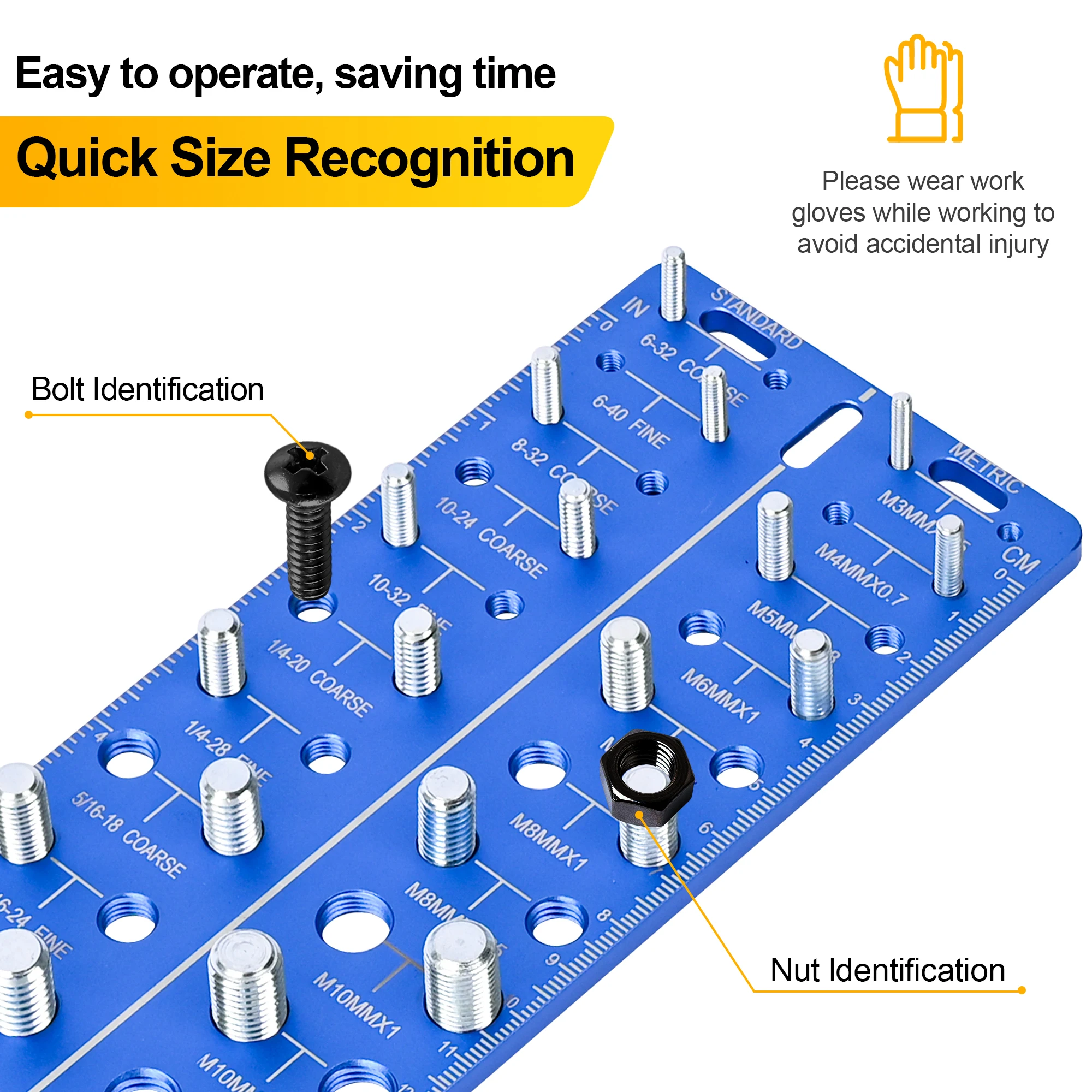 أداة فحص مسامير الجوز لقياس أبعاد البراغي والمسامير