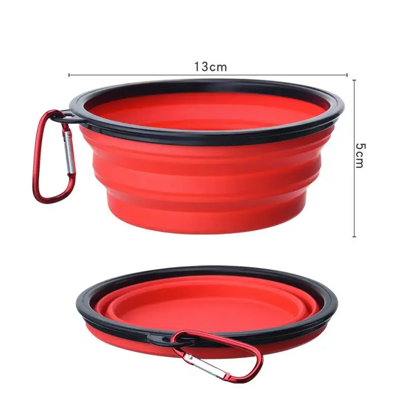 OUZY Outdoor Portable Folding Pet Dog Bowl With keychain Dog Dishes Multifunctional Pet Drinker Large Capacity Cats Water Bowl