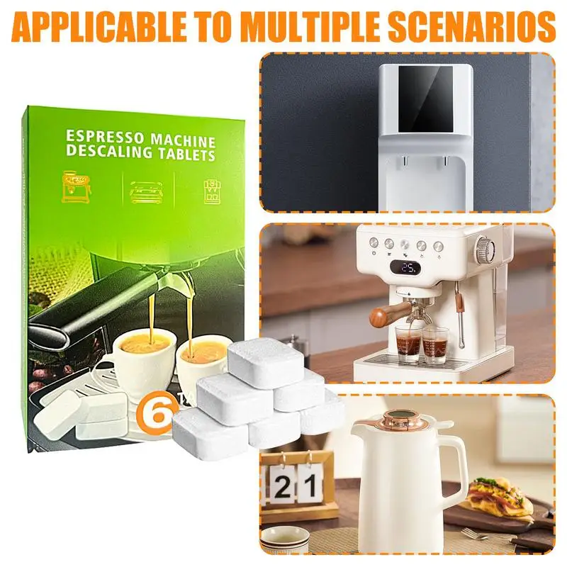 Coffee Machine Descaling Tablets Coffee Machine Cleaning Tablets 6pcs Espresso Machine Cleaner Solid Cleaner Tablets Coffee