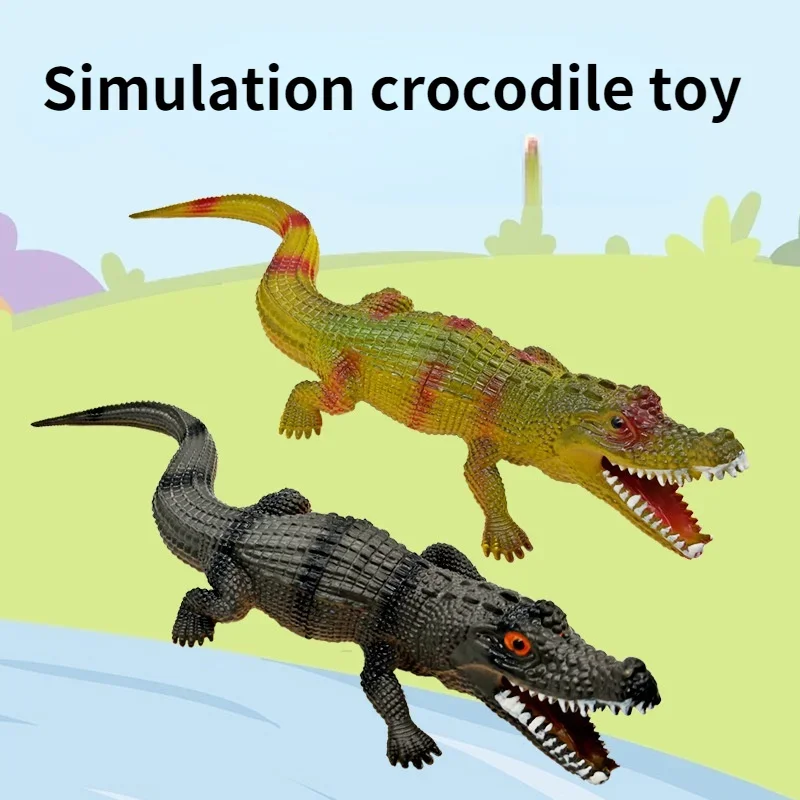 Fidget Toys Simulation Forest Crocodile Animal Model Vocalizes Halloween Tricky Children\'s Toys Mini Decorative Ornaments Anime