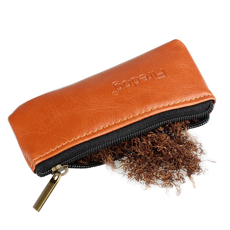 

Mini Tobacco Pouch Bag - Portable Zippered PU Leather Pouch Bag Case Holder for Preserving Tobacco & Smoking Pipe