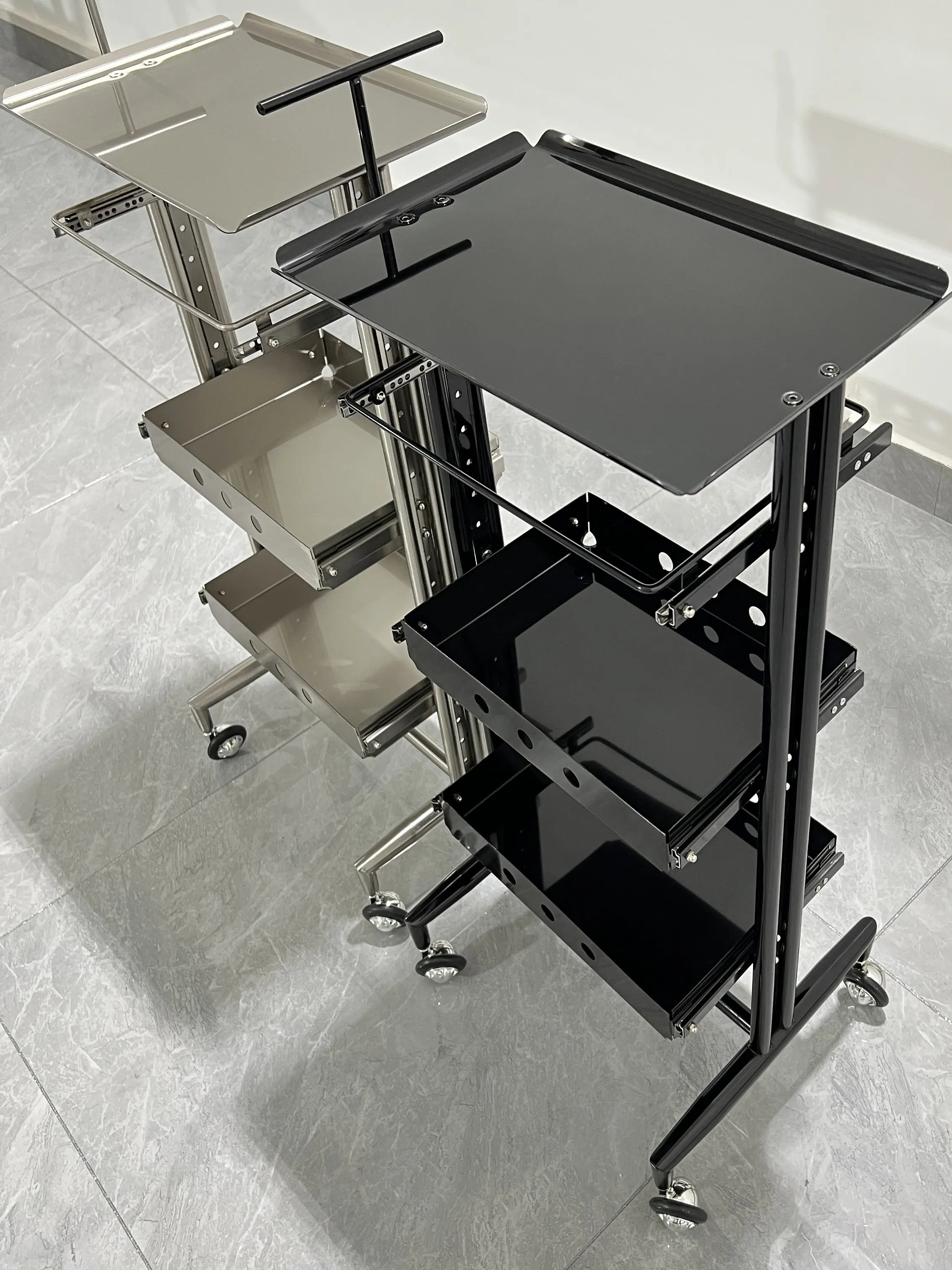 Kapper Gereedschapskast Roestvrij staal Kapper Gereedschapskast Kapsalon Speciale kar Multifunctionele plank Haar knippen