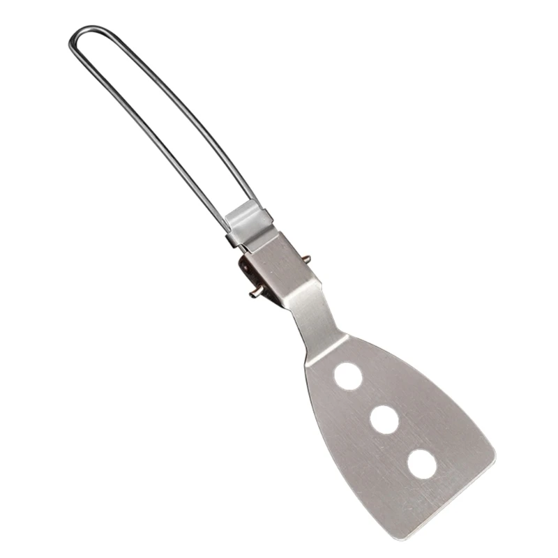 Stainless Steel Camping Spatula Portable Folding Barbeque Grill Shovel Outdoor Camp Cooking Utensil for Frying Cooking