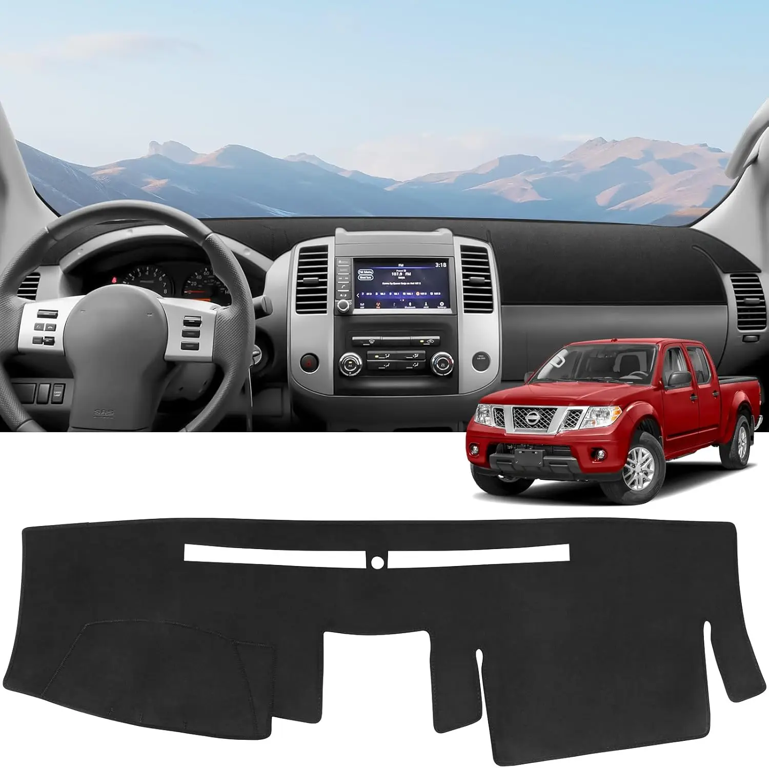 

Dash Cover for Nissan Frontier 2005-2021/Pathfinder 2005-2012/ Xterra 2005-2015,Suzuki Equator 2009-2012 Accessories Flannel