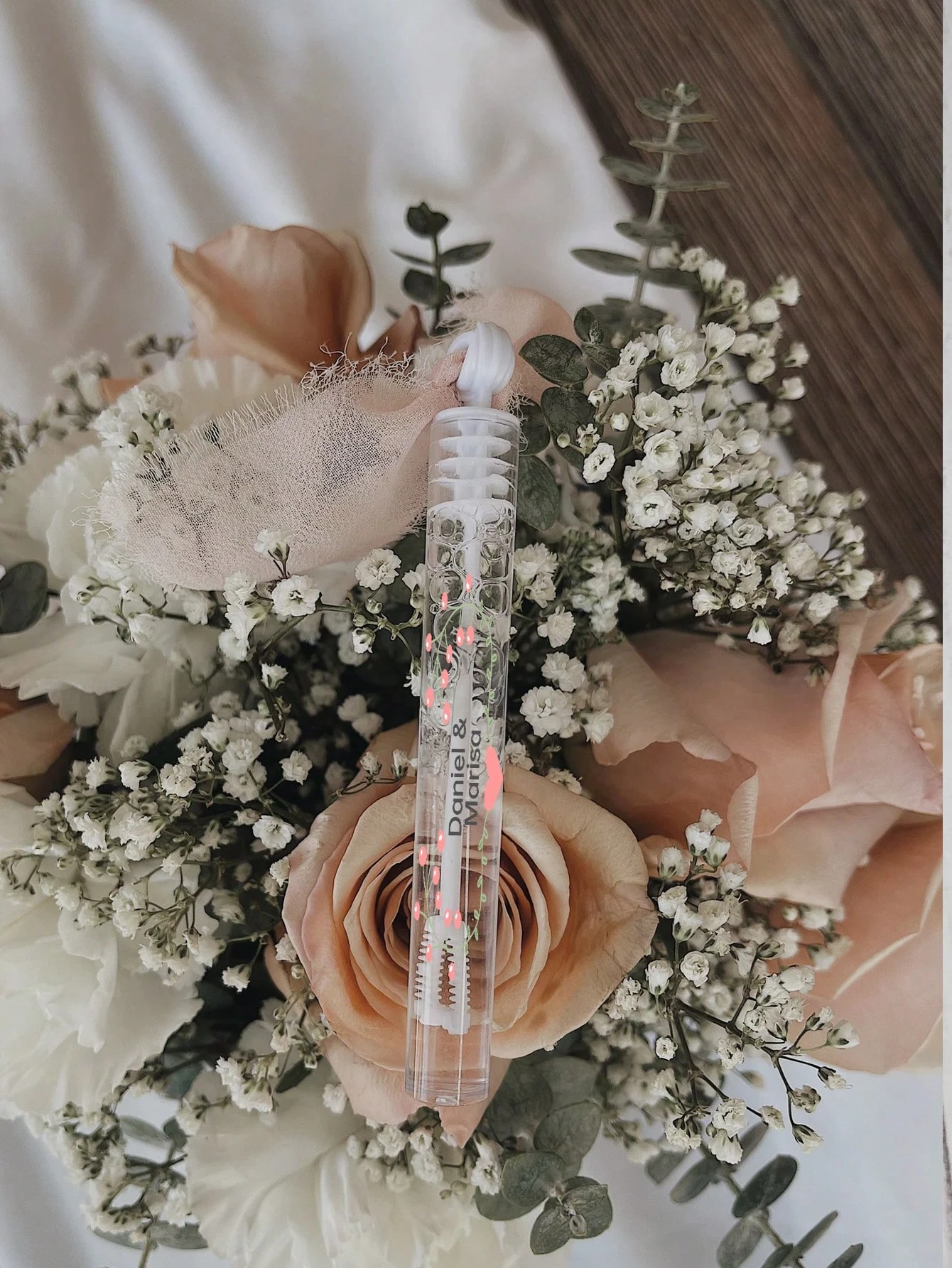 Wedding Bubble Tube Wand Labels Personalized Custom Clear Transparent Stickers Wedding Essentials Crafts image 6