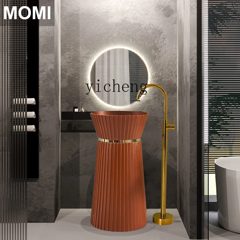

XL small waist column basin floor-to-ceiling integrated art wash basin personalized creative face wash table