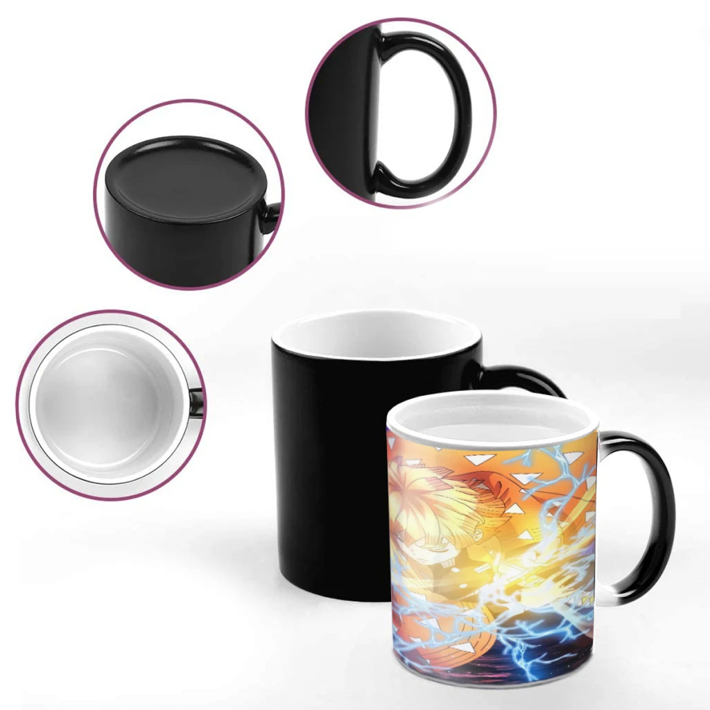 Demon Slayer Kimetsu No Yaiba Heat Sensitive Color Changing Mug 11OZ Ceramic Coffee Cup Magic Cup Heat