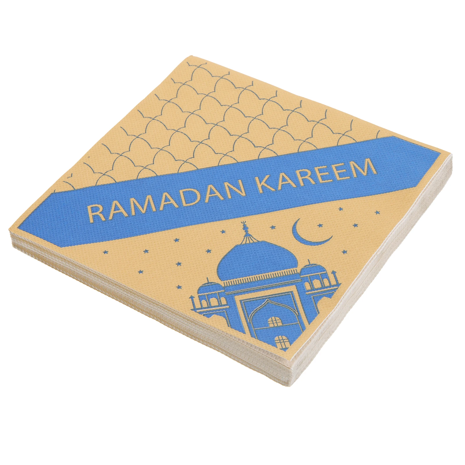

5 Packs Disposable Ramadan Party Napkins Skin-Friendly Printed Decorative Napkin For Holiday Family Dinner Muslim Themed Eid