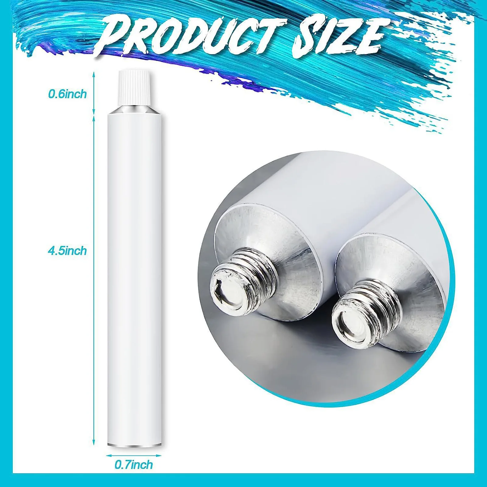 24Pcs 20ml Sample Packing Bottles Jars Refillable Empty Aluminum Paint Tubes Set Making Paint for Acrylics Gouaches Watercolors