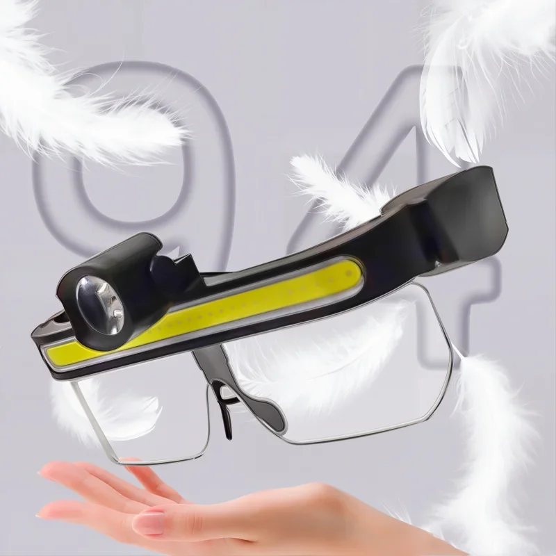 LED glasses light USB rechargeable multi-function full-view headlight outdoor cycling fishing LED night camping lighting