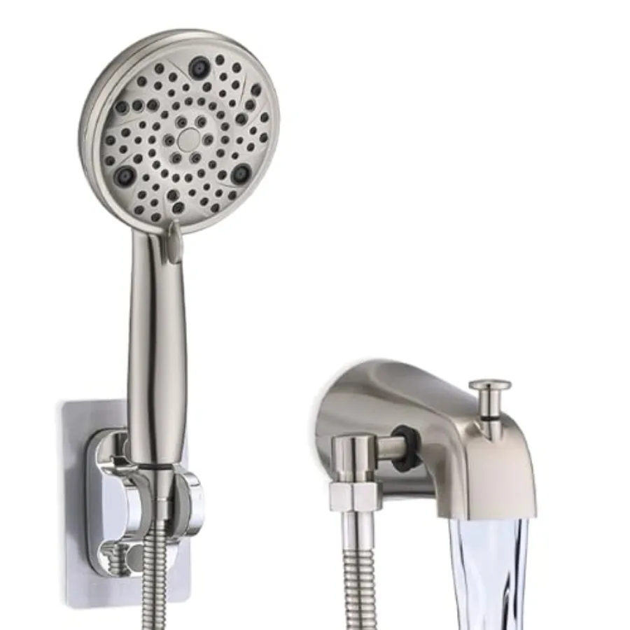 

Slip-On Tub Spout with Diverter High Pressure 8 Settings Hand Held Shower All Metal Bathtub Faucet with Sprayer