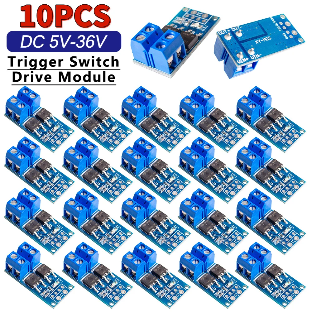 

10 шт., 15A, 400 Вт, триггерный переключатель MOSFET, модуль привода, ШИМ-регулятор, панель управления, плата контроллера скорости двигателя постоянного тока 5 В-36 В для лампы