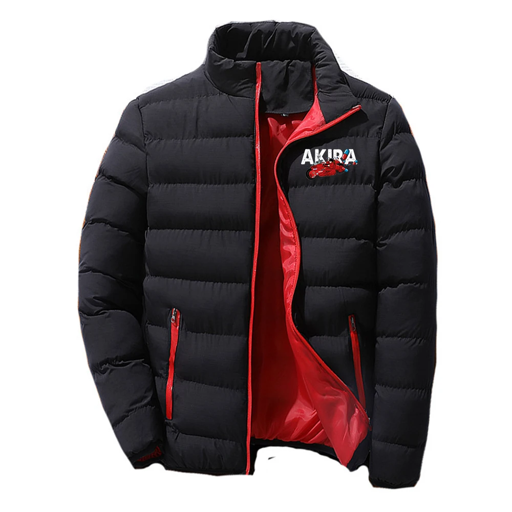 2025 Autumn And Winter Stand Collar Cold Protection Coat Men's Japanese Anime Akira Logo Print Cotton-Padded Jacket view 3
