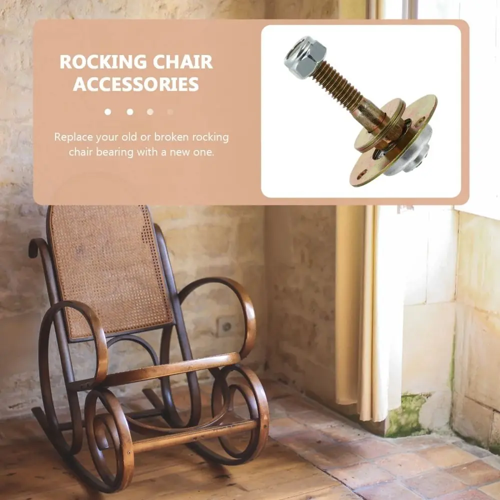 

4pcs Hardware Rocking Chair Bearing Screws Kits Bearing Glider Connecting Universal Replacement Parts Bearing Connecting Pieces