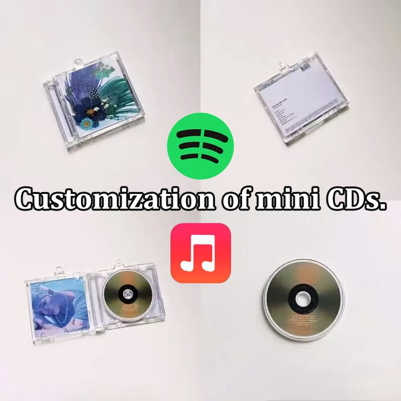 NFC 미니 CD 라벨 사용자 정의 자체 제작 CD DIY 고가치 가수 앨범 키체인 펜던트 선물로