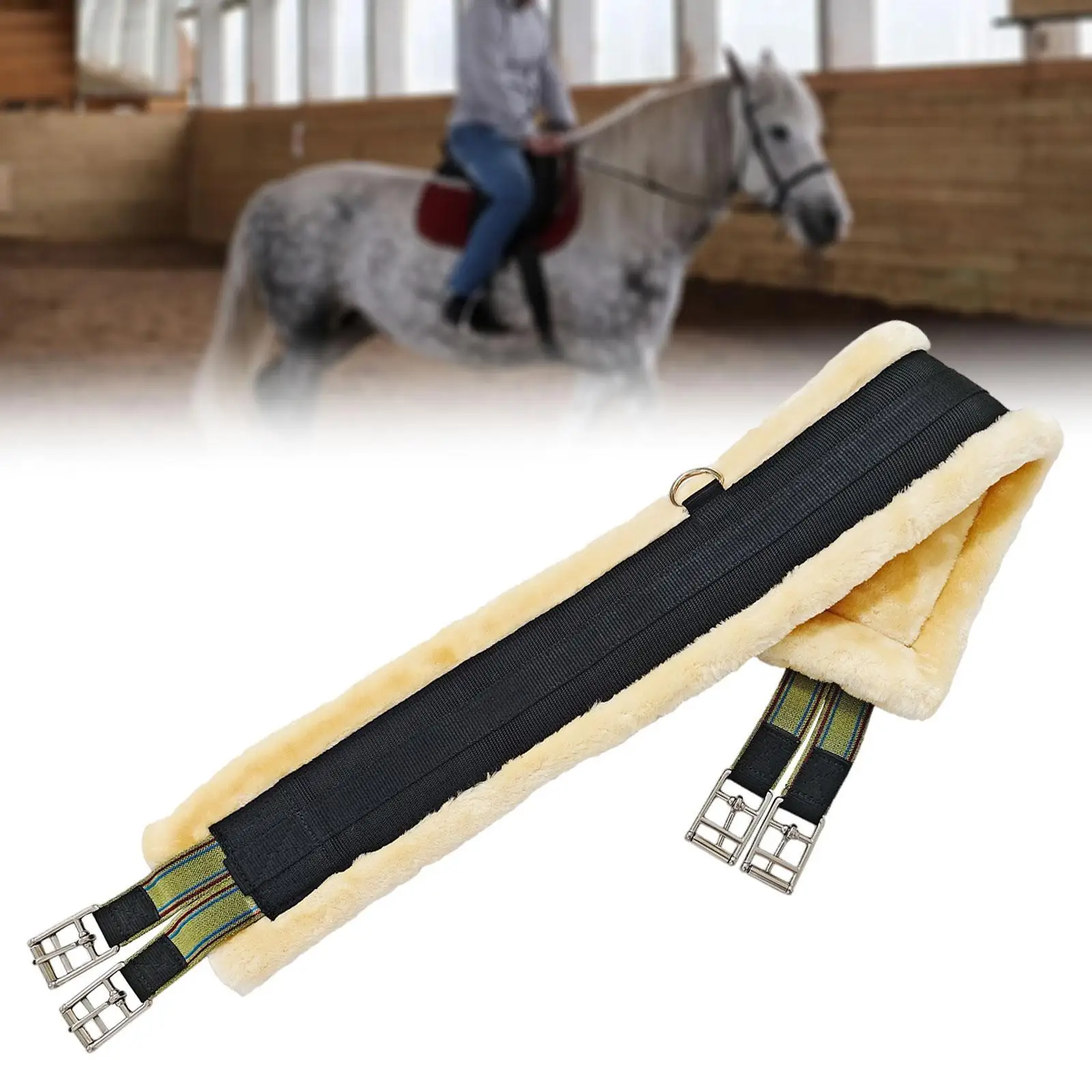 English Girth for Horse Professional with Plush Lining with Stainless Steel Fastener English Horse Saddle Girth Straight Cinch