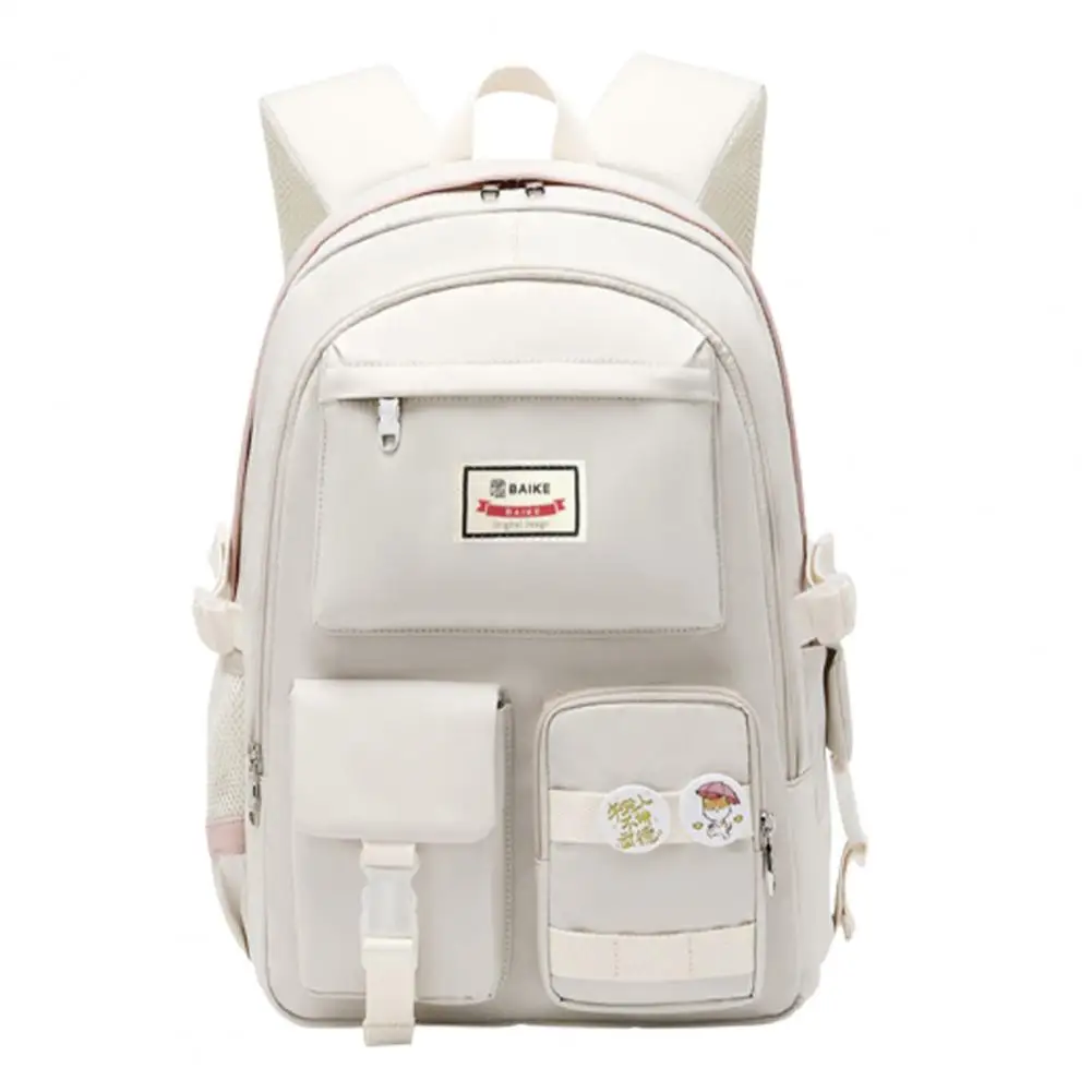 Large Capacity Wear-resistant Multi Pockets Smooth Zipper Backpack for Junior High School Students