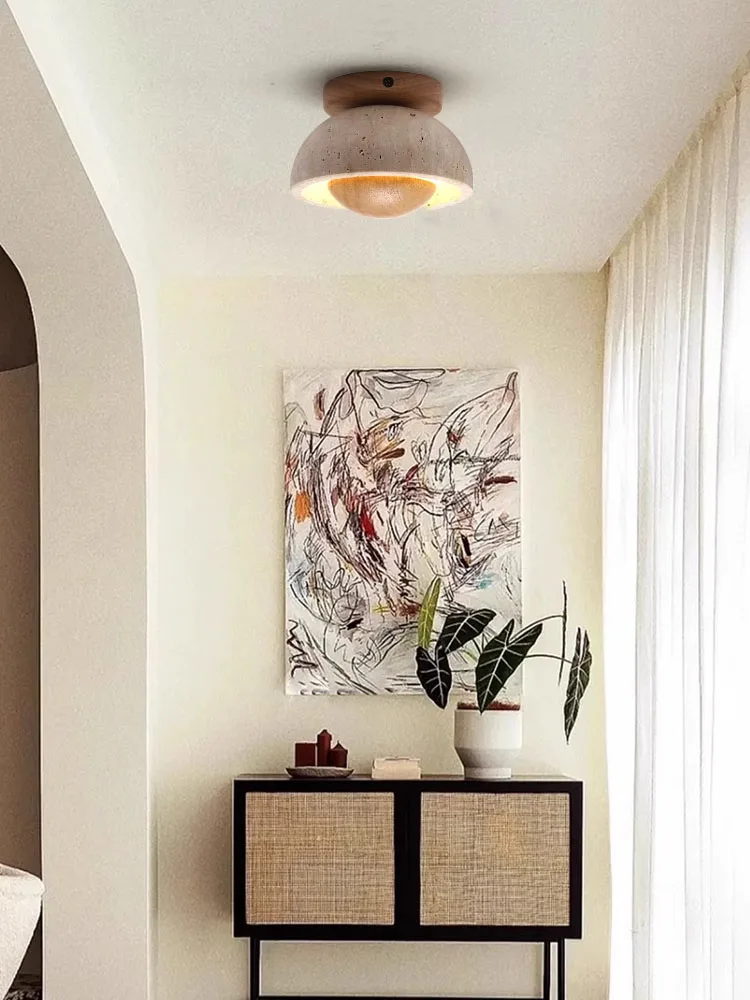 Led Spotlight Wabi Sabi Style Small Light Yellow Cave Stone Ceiling Lamp Corridor Balcony Downlight Surface Mounted Lighting