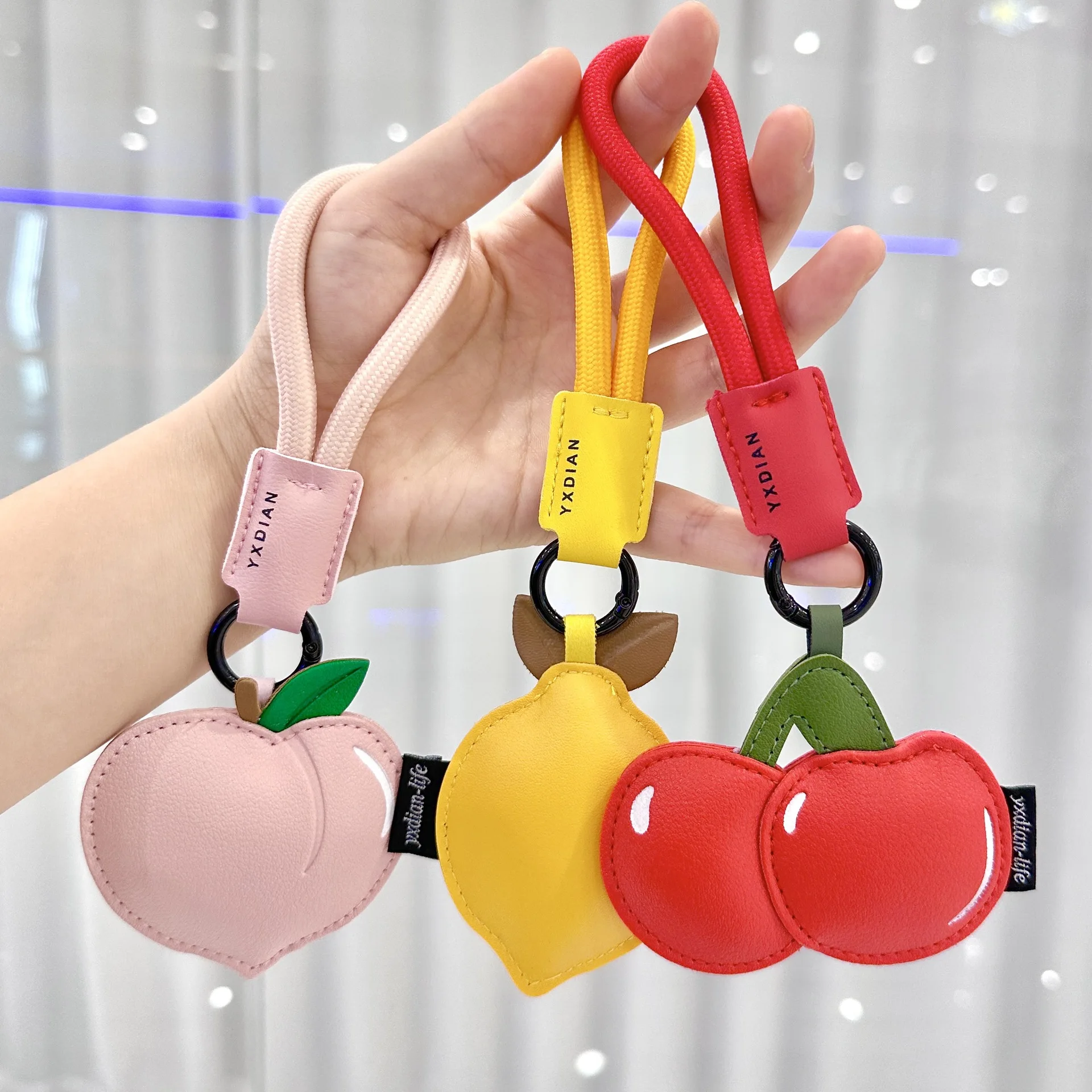 

Ladies' Bag Pendans Cartoon Fruit Leather Cute Kawaii Sweet Versatile Bag Accessories High-quality Multifunctional Keychains