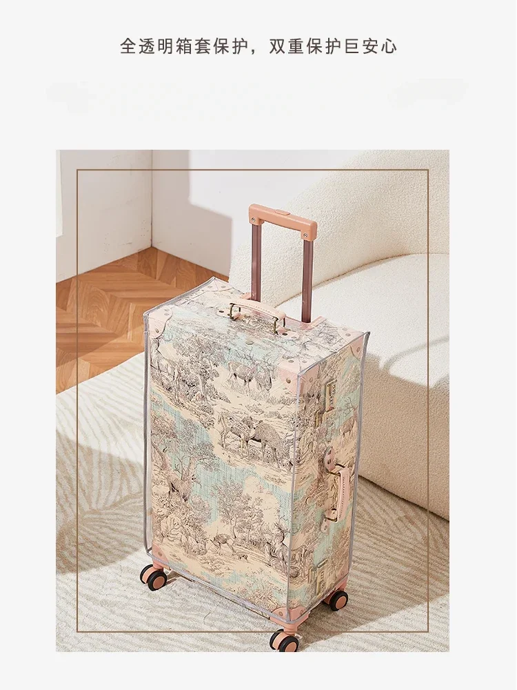 Small Fresh Suitcase Universal Wheel Trolley Case for Women