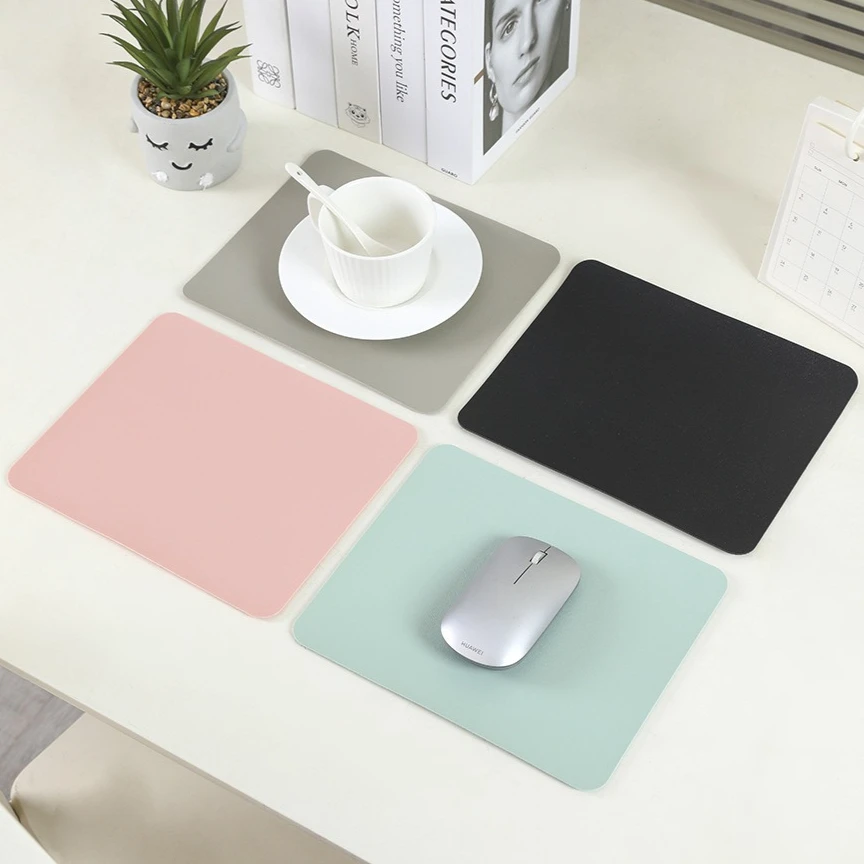 Small PU Leather Mouse Pad Non-Slip Waterproof Gaming Mouse Mat Anti-Scratch Easy Clean Desk Pad For PC Laptop Office Home