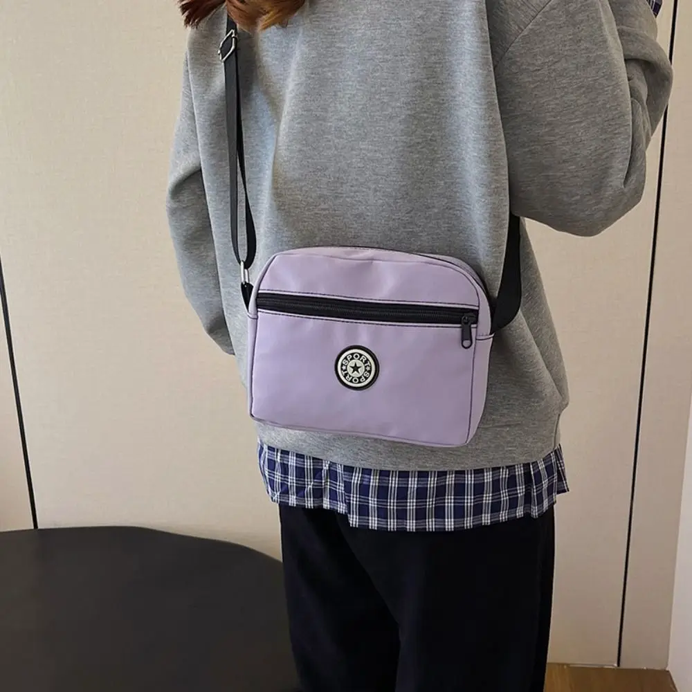 

Trendy Multi-functional Zipper Crossbody Bag Nylon Korean Style Shoulder Bag Niche Design Solid Color Small Phone Bag Girls