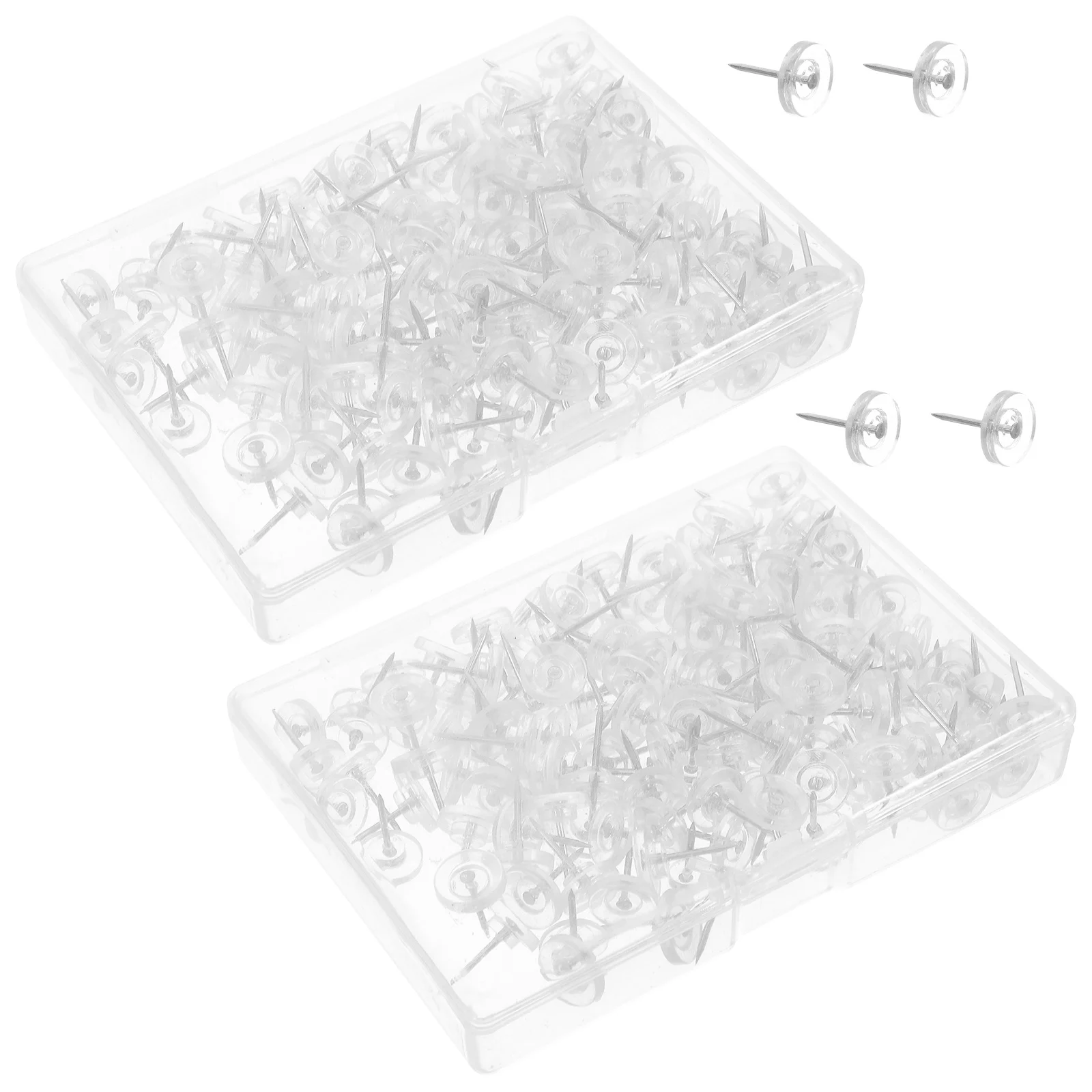 300 قطعة دبابيس ضغط الرأس مسامير الإبهام الشفافة للوحة الإعلانات والمكتب والمدرسة وخرائط التقويم #4