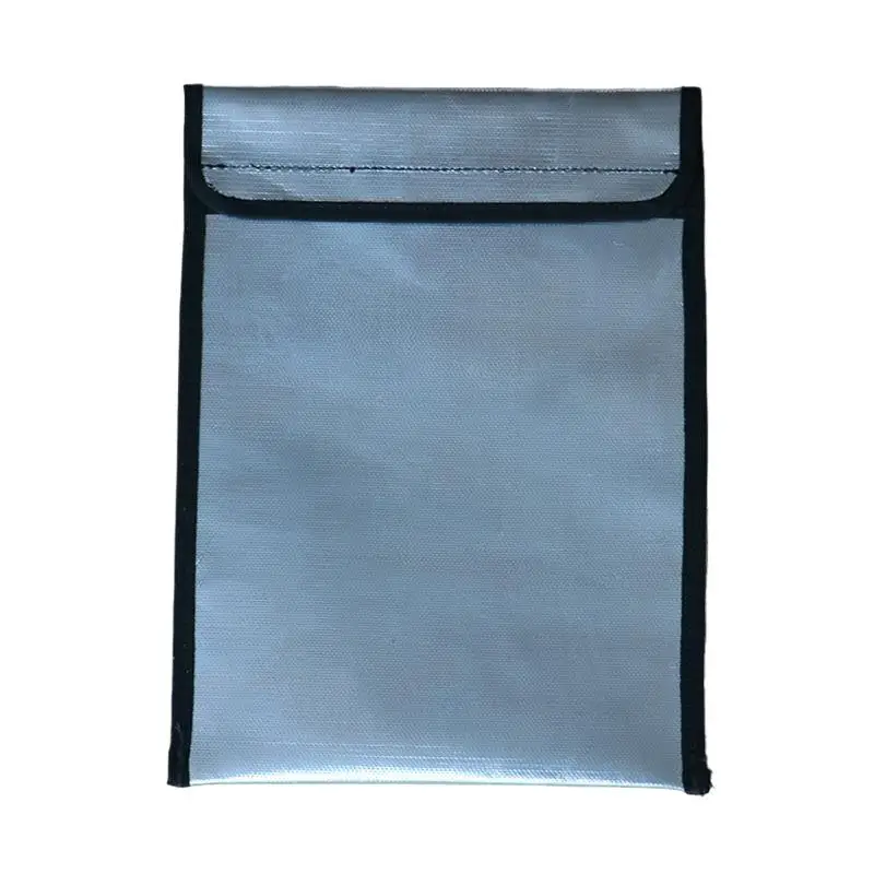 Waterproof Fireproof Document Bag Heat Resistant Non-itchy Silicone Coated Pouch for Cash Legal Files Home Office Use