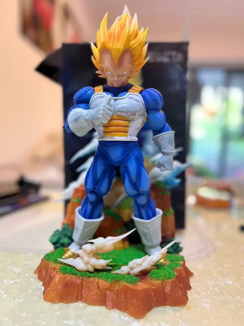 

36cm Vegeta Dragon Ball Cs Handmade Statue Super Saiyan Large Anime Model Scene Statue Decoration Birthday Gift Collection