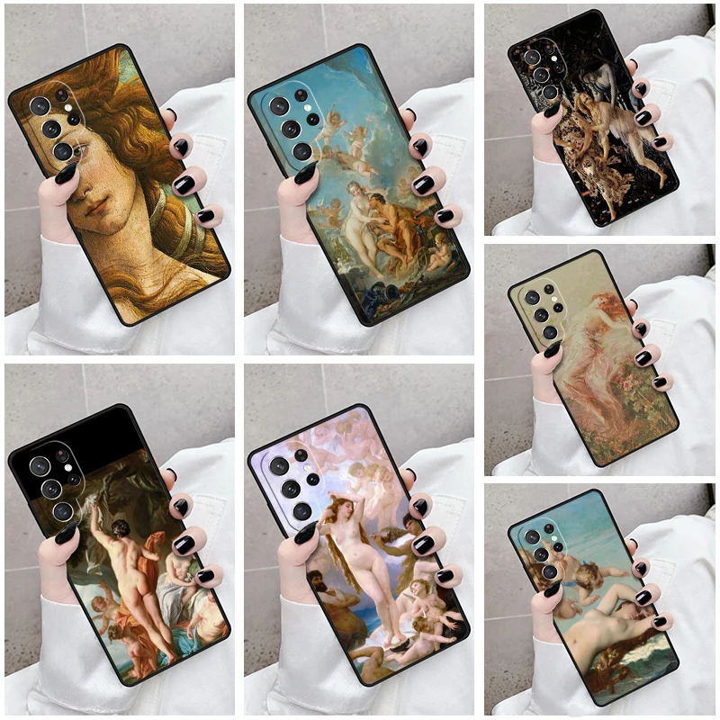 Phone Case For Samsung Galaxy S24 S23 S21fe S22 Ultra Plus Note 10 20 S8 S9 S10 Cover Art Painting The Birth Of Venus