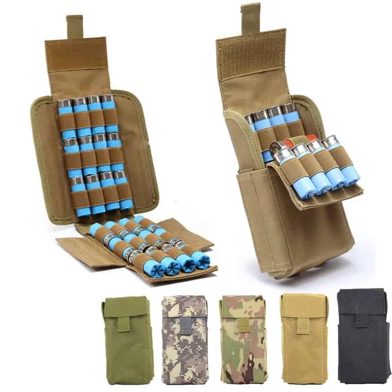 Tactical Molle Pouch Waterproof 25 Rounds 12 Gauge Magazine Ammo Shells Hunting Magazine Pouches CS Field Portable Outdoor Bag