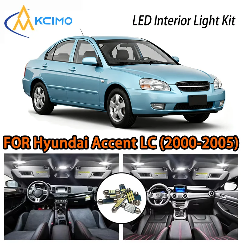 

KCIMO For Hyundai Accent LC (2000-2005) High-Performance Interior LED Set - Shockproof Durable Dome Map Lights，Reliable