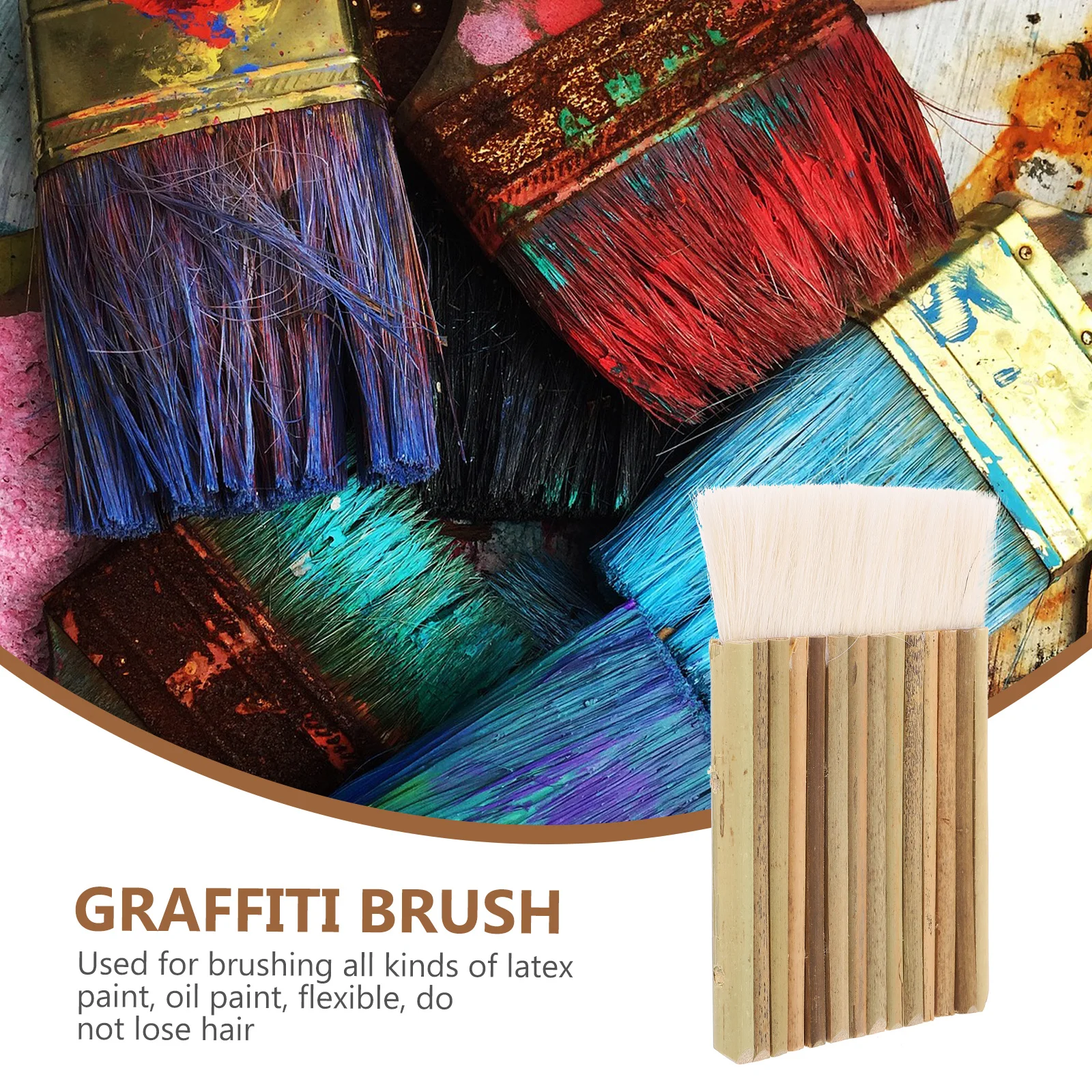 

5Pcs Wool Hake Brush Bamboo Handle Wide Brush Pen for Oil Watercolor Art Painting Supplies Painting Oil Drawing Supplies