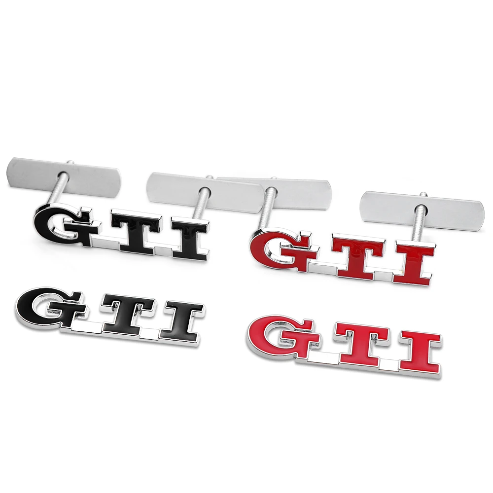 1Pc Car Metal Grill Badge GTI Logo Emblem Decals Sticker For VW Golf 2 3 4 8 7 MK2 MK3 MK4 MK5 MK6 MK7 Automobile Grill Sticker