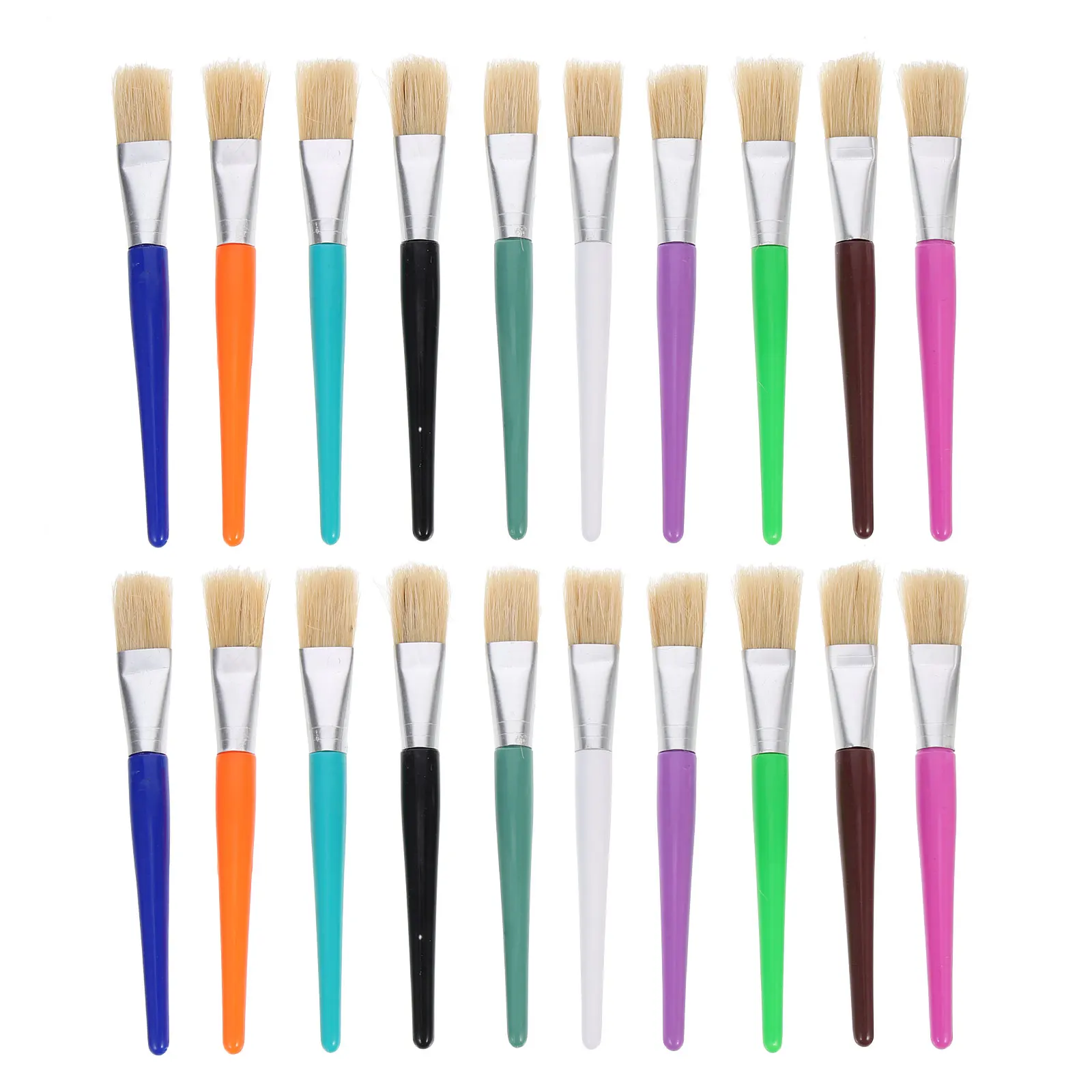 

20pcs Oil Painting Brush for Kids with Colorful Plastic Handles Anti Shedding Long Life Children Supplies