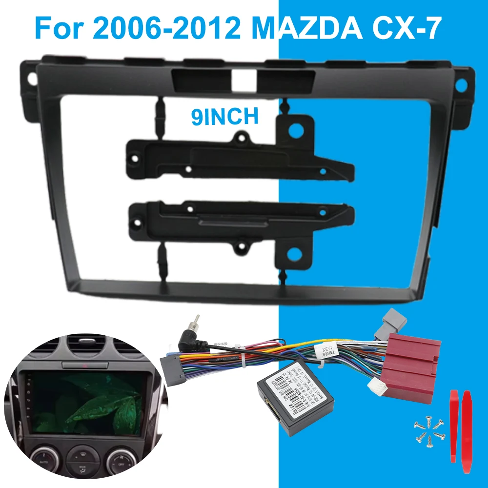 

9INCH Car Radio Fascias Android MP5 GPS Player Panel Frame 2 Din Head Unit Stereo Dash Board Cover Tr for 2006-2012 MAZDA CX-7